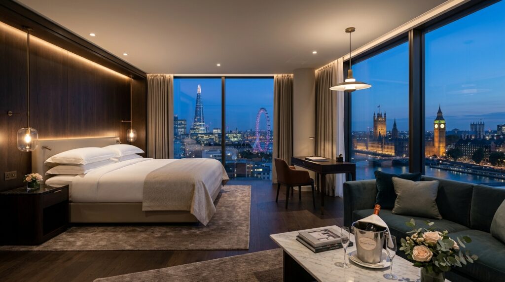 London hotel suite photographed to editorial standard by an interior photographer in London showing the quality of imagery that influences hotel booking decisions