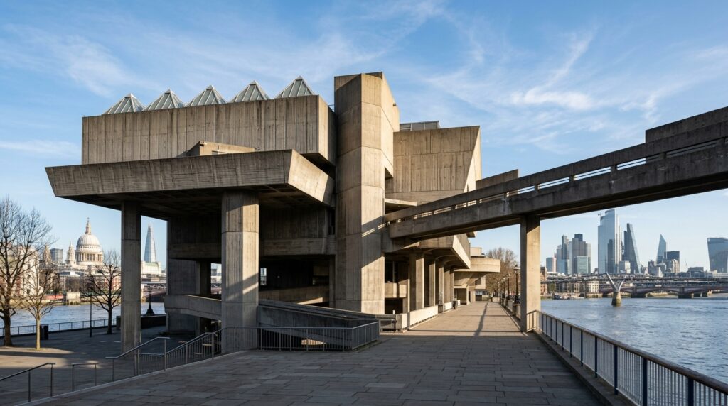 London Southwark building exterior with geometric facade and morning sidelight showing corrected perspective for architecture photography services